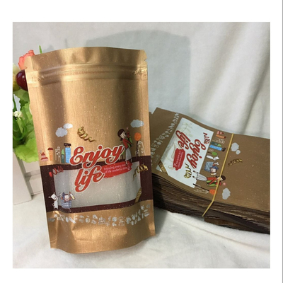 Recycled Materials Food Packaging Bag Window Packaging Ziplock Backing Up Pouch Custom Mylar Bags
