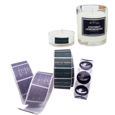 Customized printing waterproof candle jar warning labels sticker, custom adhesive labels for candle jars