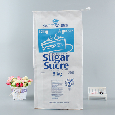 Biodegradable Food Grade 8kg 10 Kg Sugar Sugar Packing Bag Paper Packaging Bag Stand Pouch